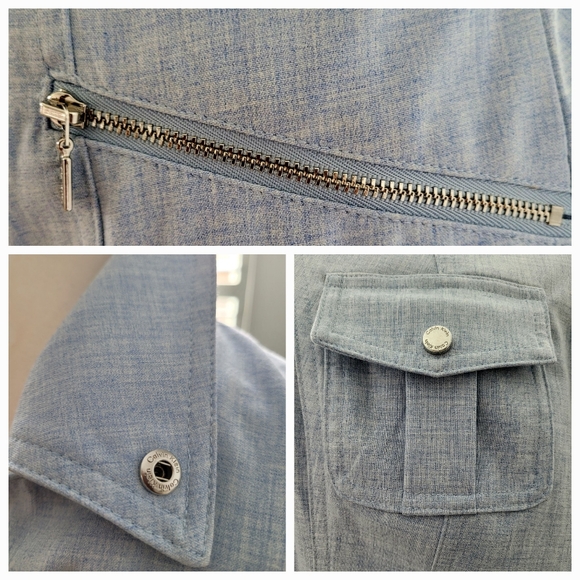 Calvin Klein Zip-Front Sleeveless Belted Dress Womens  Sz 14W - Picture 6 of 8